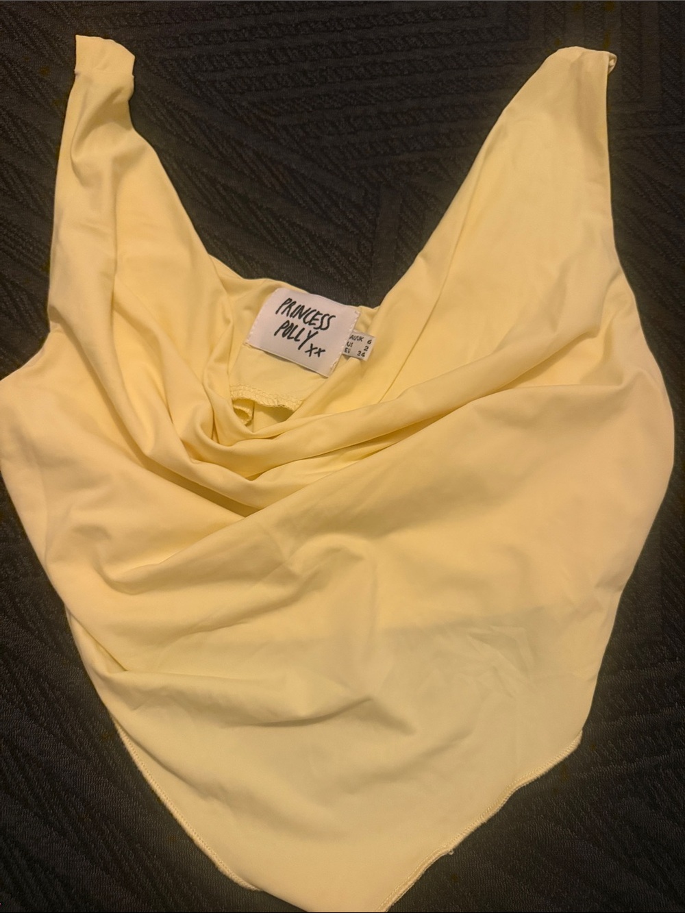 Princess Polly Pale Yellow Cowl Neck Camisole